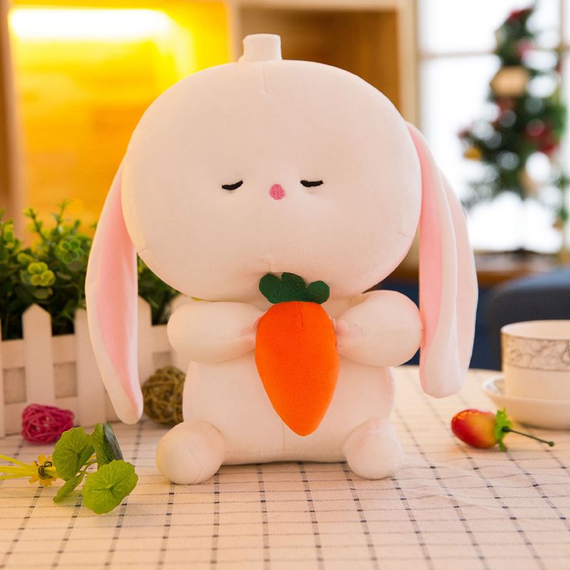 white hug raddish rabbit toy