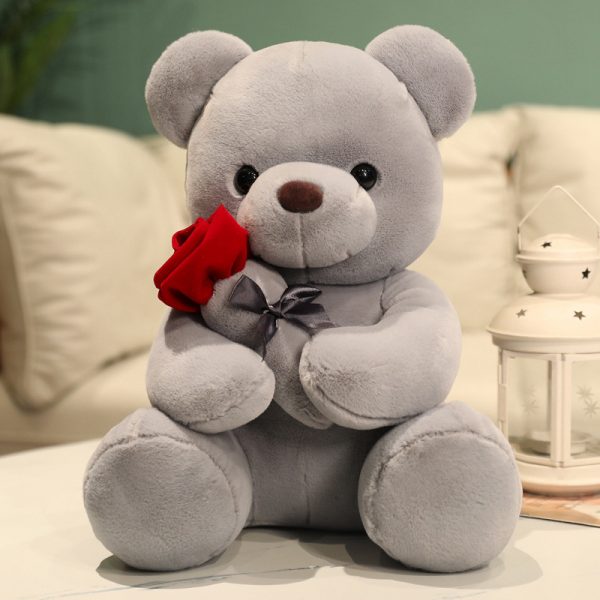 grey rose teddy bear