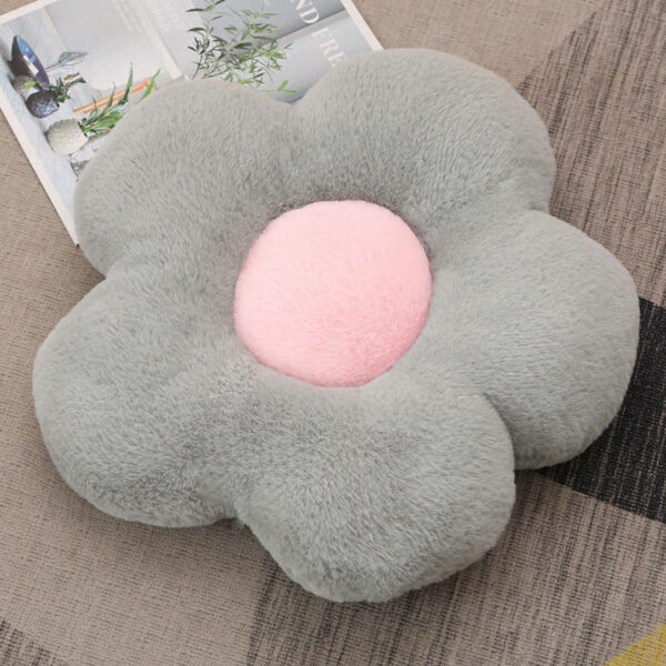 grey flower pillow