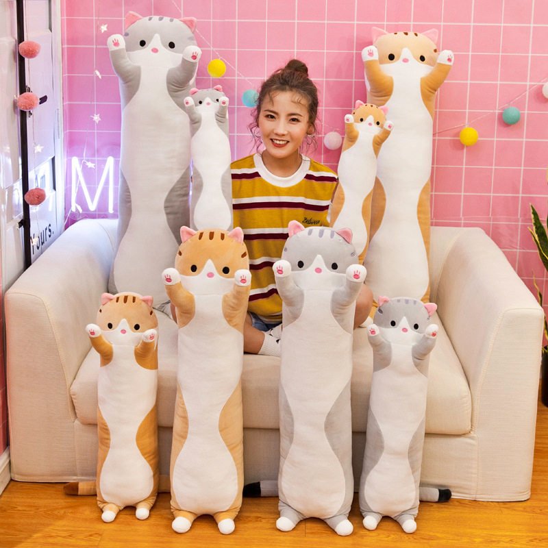 Long Cat Pillow Plush Toys Cartoon Kitty Stuffed Animals Soft Hugging  Pillow Gifts For Boys Girls Size 50/70/90/110/130/150cm - High Quality  Custom Soft Stuff Toys Supplier–Bunny Hello