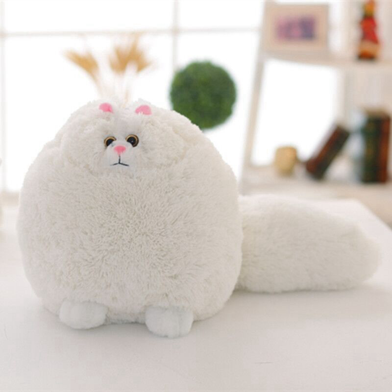 white realistic stuffed cat