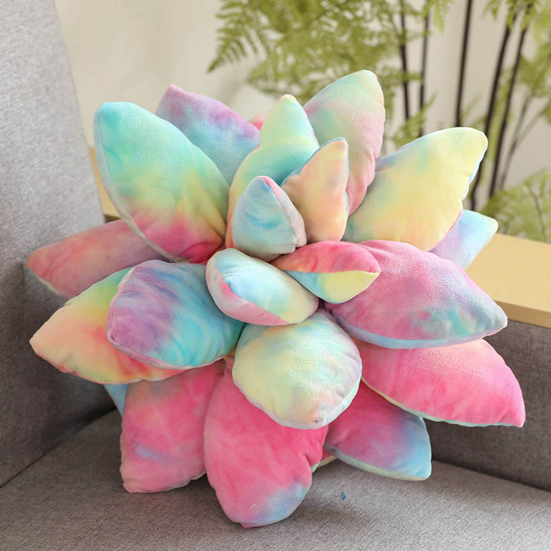 rainbow succulents pillow