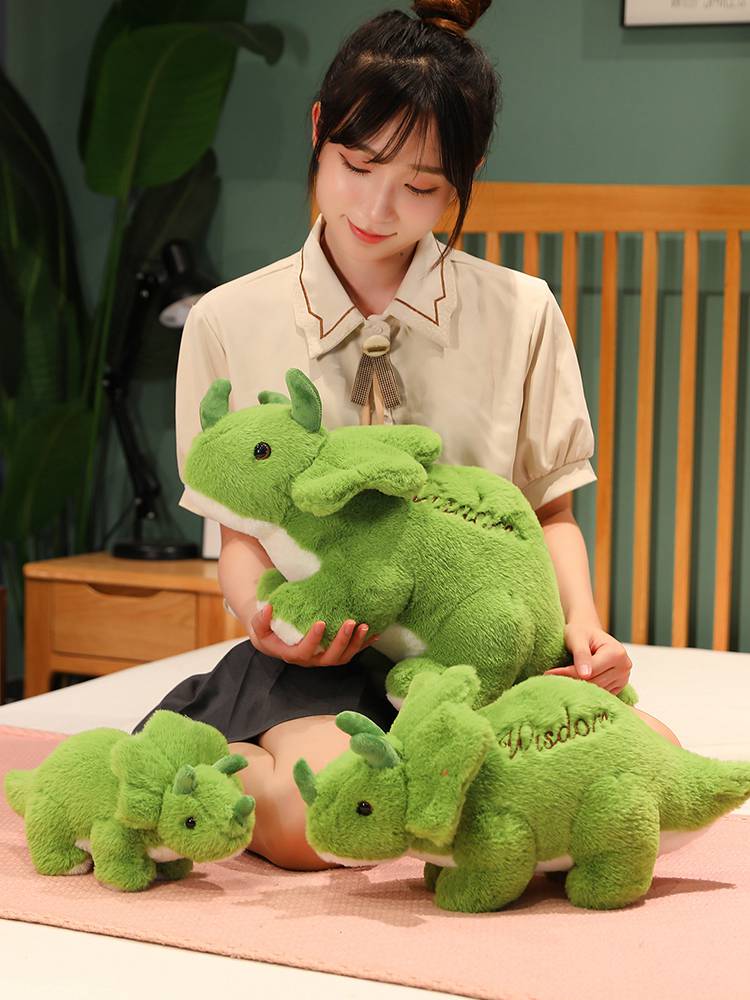 green triceratops stuffed animal-2